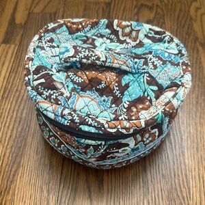 Vera Bradley Java Blue round makeup bag